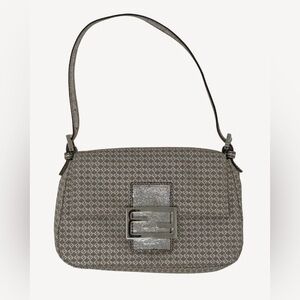 Fendi Zucchino Vintage 2000’s Silver Mama Mini Handle Bag